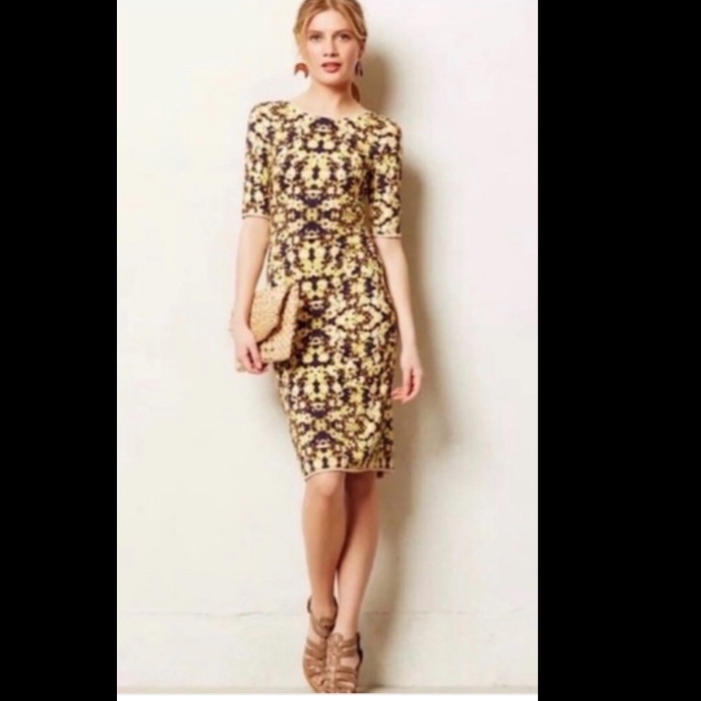 Anthropologie la via floral bodycon dress